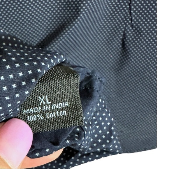 🌸Marc Anthony Slim Fit  Non Iron Stretch Dress Shirt- Blue Pokadot- Size XL - Picture 4 of 6